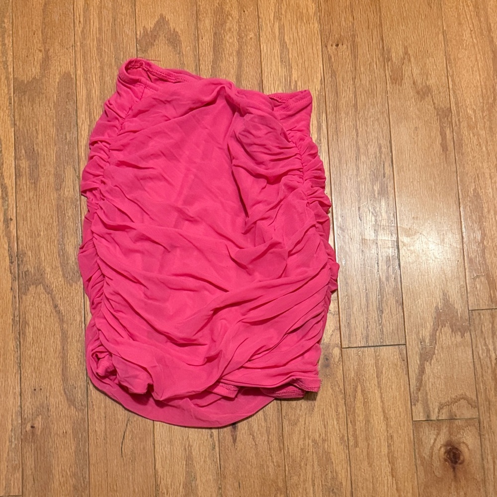 Elegant Pink Ruched Skirt